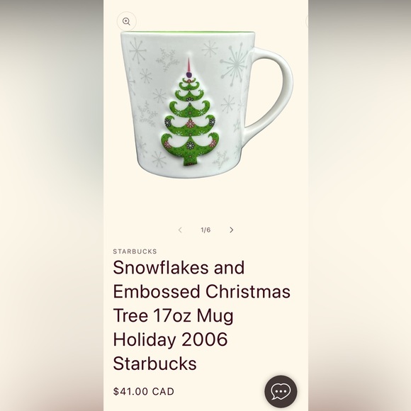 Starbucks Snowflakes and Christmas Tree Embossed Mug 2006 - Picture 6 of 6